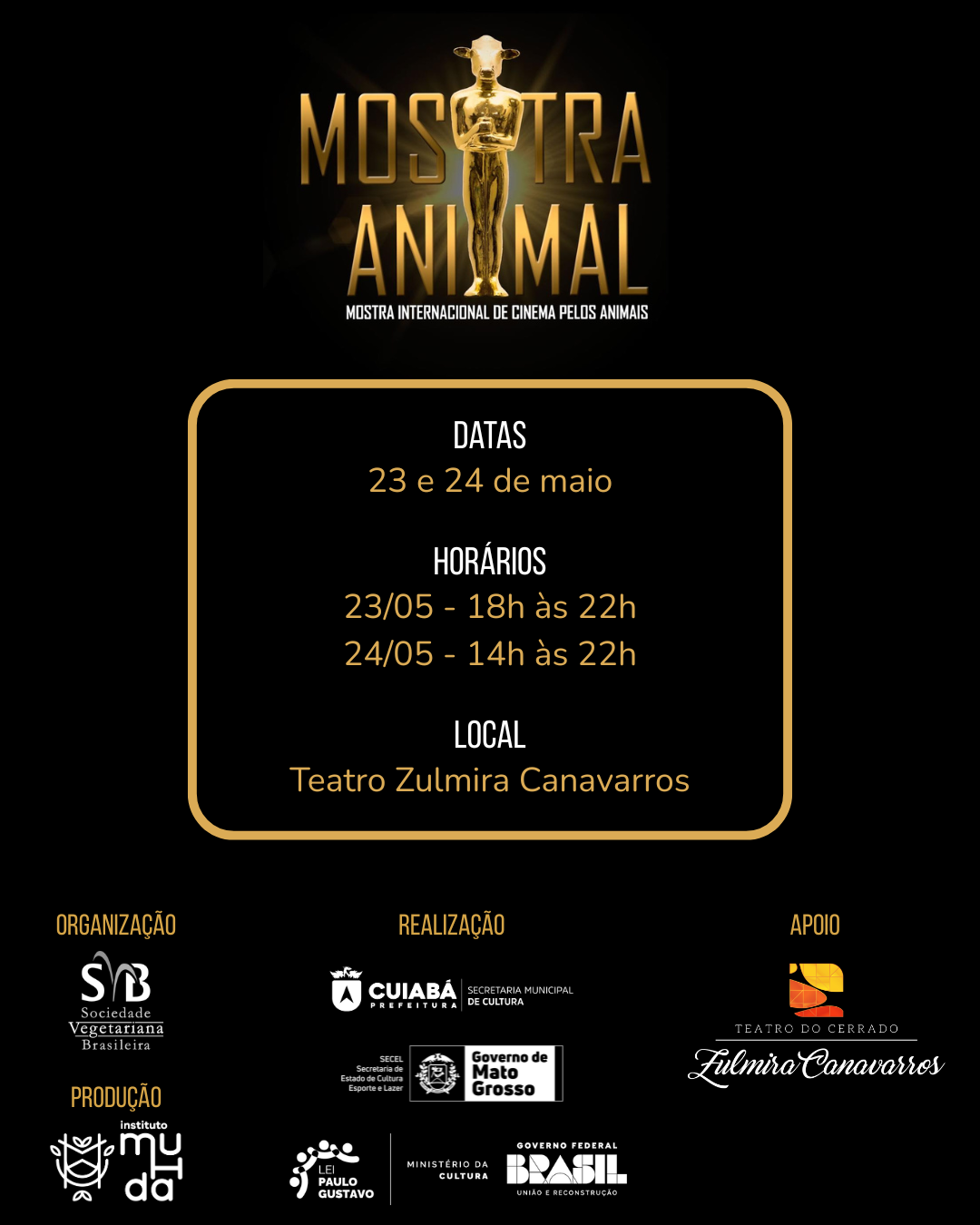 imagem do oscow com as informações sobre a mostra a ser realizada em Cuiabá